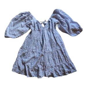 Cotton Candy Blue Ruffled Off-Shoulder Sundress